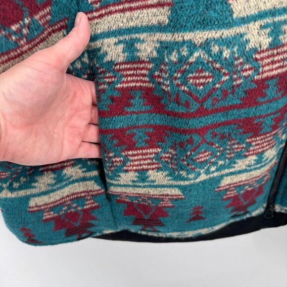 Outback Trading Co Full Zip Maybelle‎ Vest Mens 3X Black Blue Aztec Print Wool - Picture 4 of 11